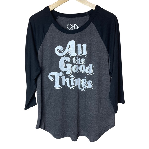 Chaser All The Good Things Graphic Raglan Baseball Sleeve Shirt Size XL - Picture 2 of 5